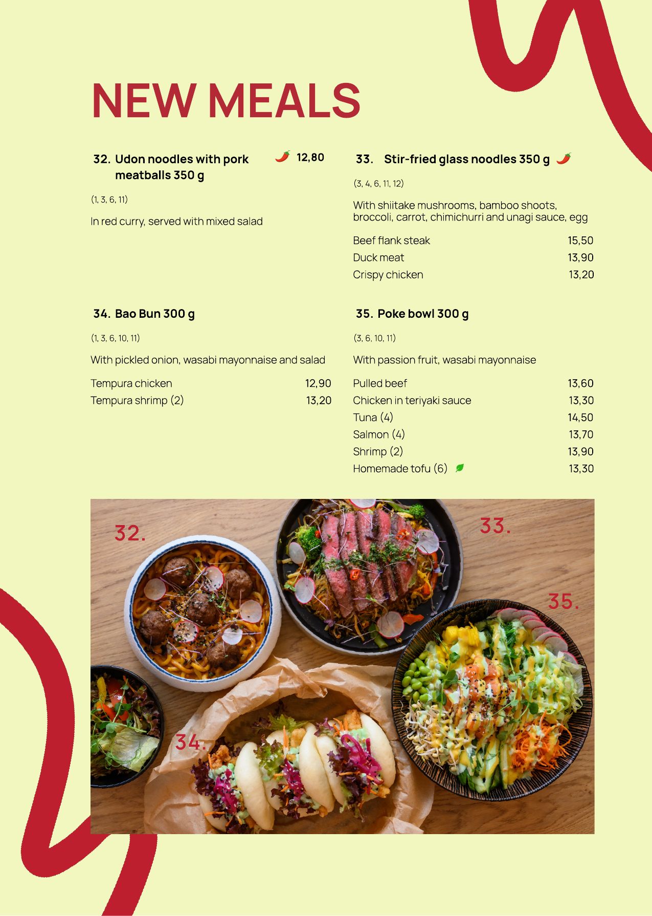 Menu – Main courses (5)