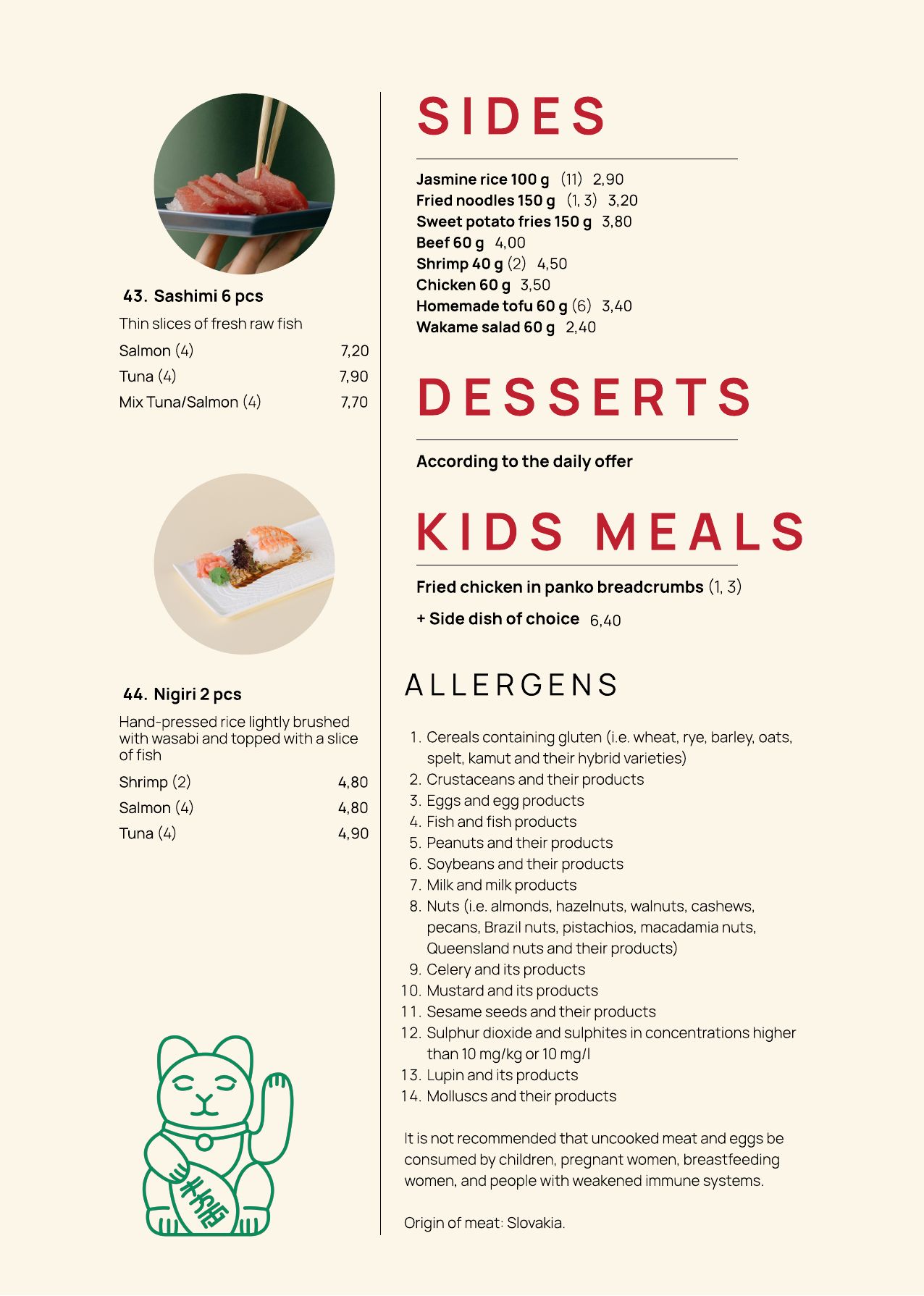 Menu – Sushi (2)