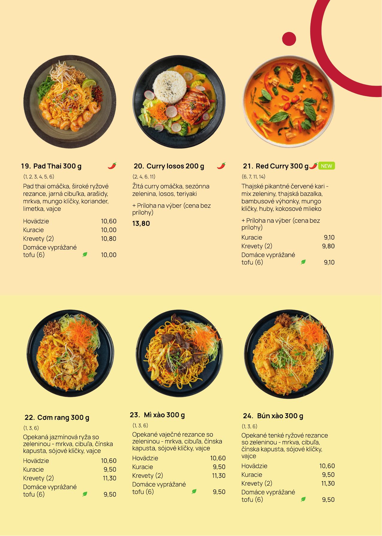 Menu – Hlavné jedlá (2)
