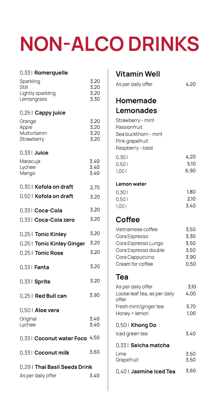 Menu – Drinks (1)