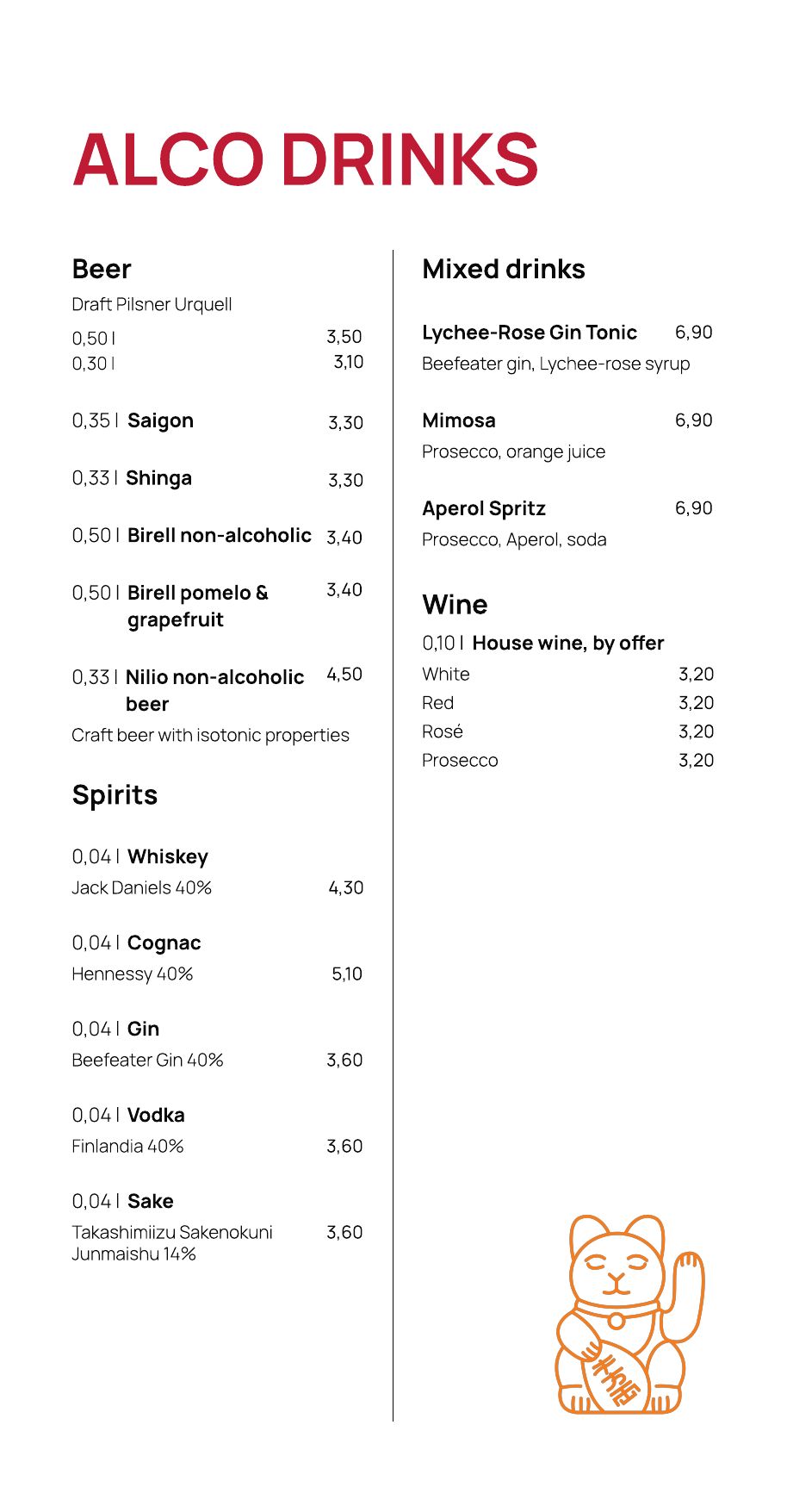 Menu – Drinks (2)