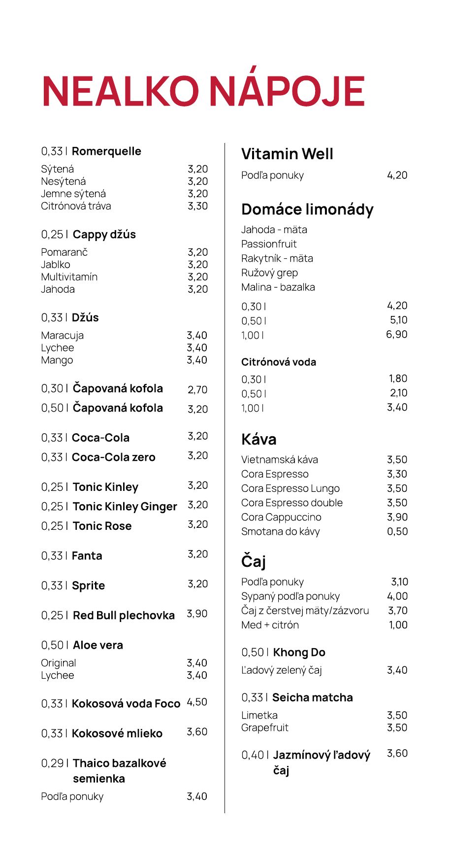 Menu – Nápoje (1)