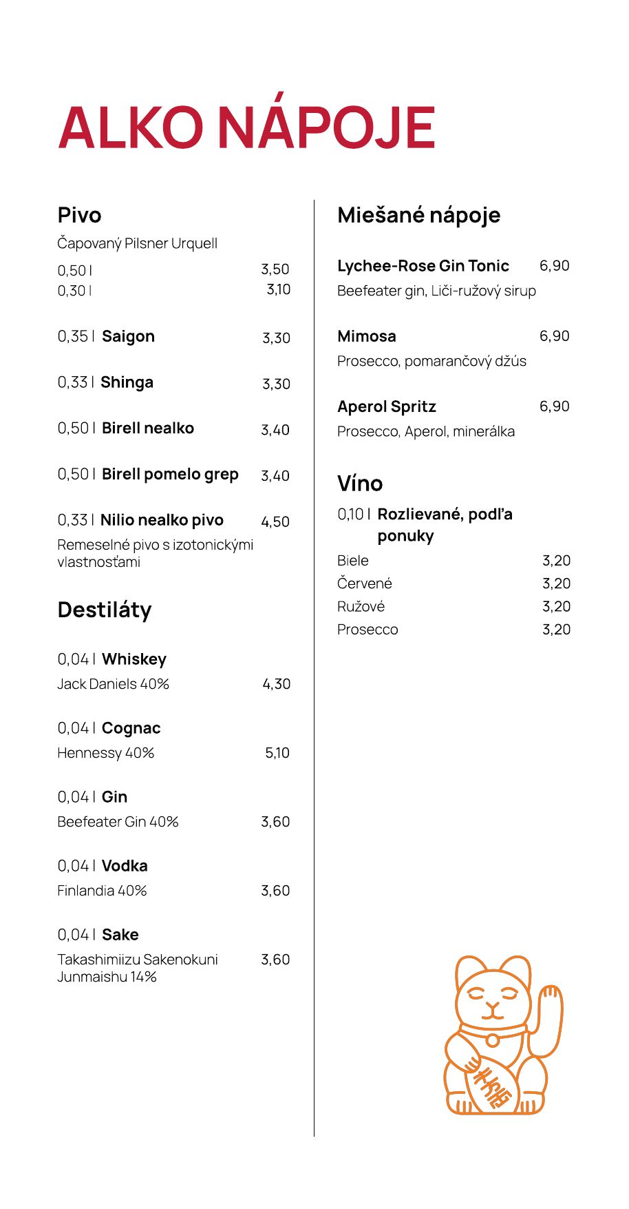 Menu – Nápoje (2)