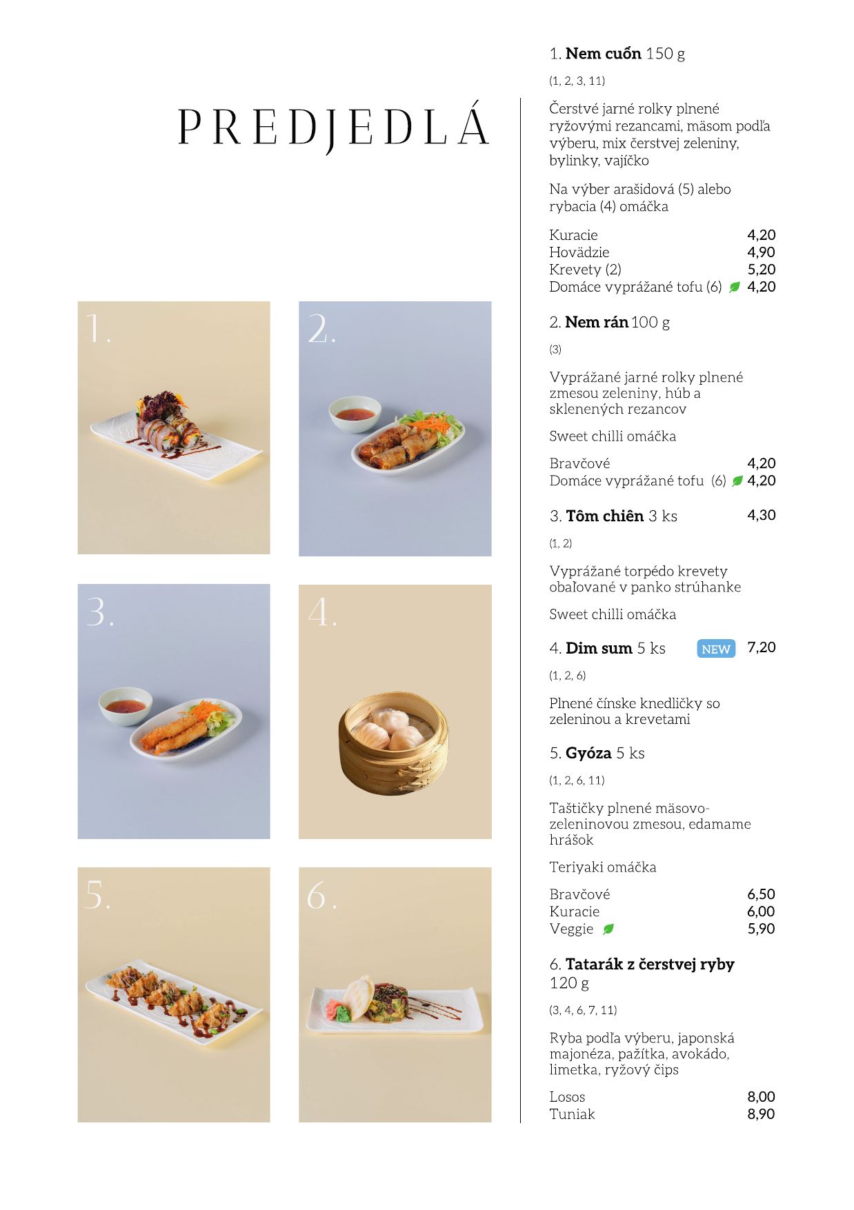 Menu – Predjedlá (1)