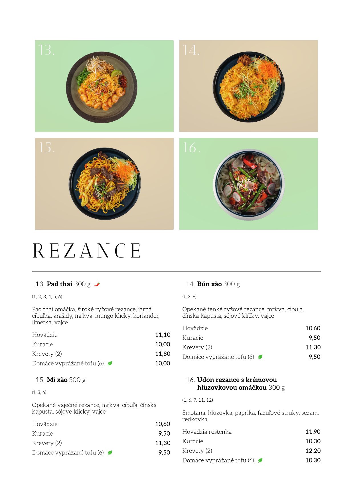 Menu – Hlavné jedlá (1)