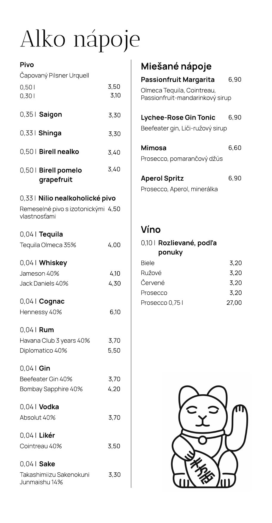 Menu – Nápoje (2)